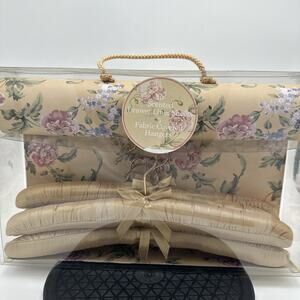Set of 3 Vintage Gold Fabric Hangers And 10 Scented Drawer Liner Sheets